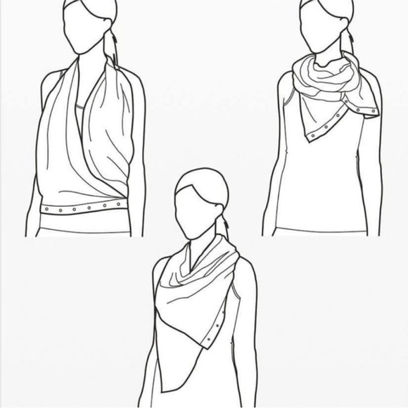 LULULEMON | VINYASA SCARF CLASSIC STRIPE WHITE PINK SHELL SNAP INFINITY SCARF - Picture 3 of 4